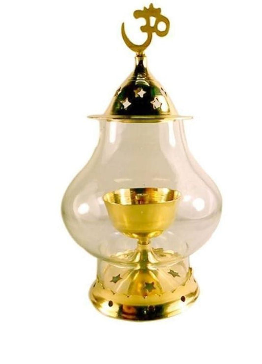 Golden Serenity Brass Akhand Diya for Home Temple