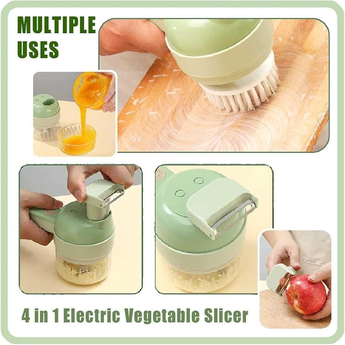 Chop, Slice & Mix in Seconds — 4 in 1 Electric Cutter