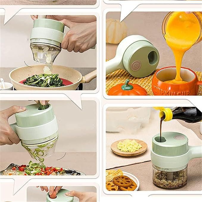 Chop, Slice & Mix in Seconds — 4 in 1 Electric Cutter