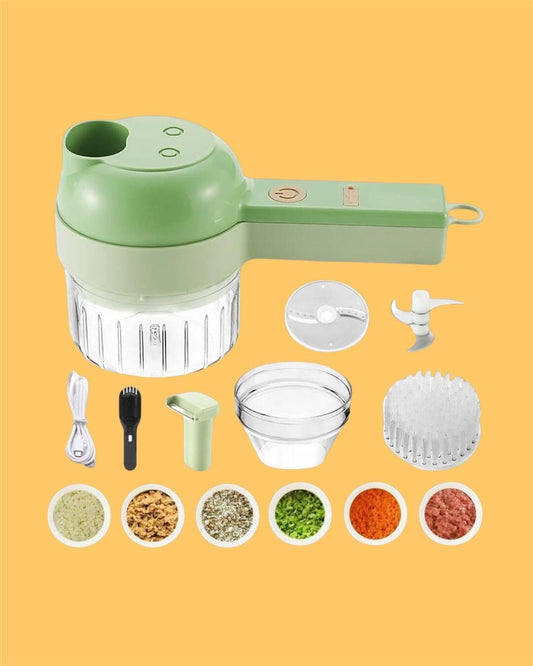 Chop, Slice & Mix in Seconds — 4 in 1 Electric Cutter