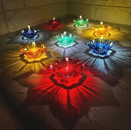 Dazzling 3D Reflective Diya Set | Reusable Colourful Festival Decor (Pack of 4/12/24)