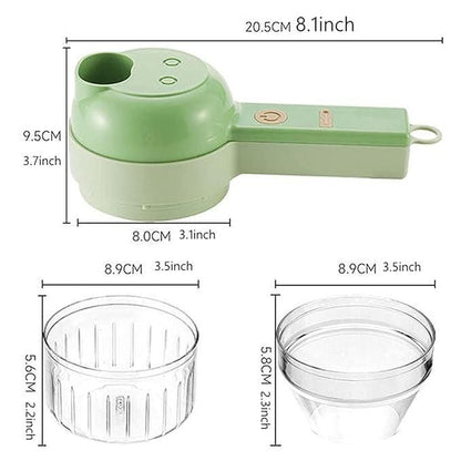 Chop, Slice & Mix in Seconds — 4 in 1 Electric Cutter