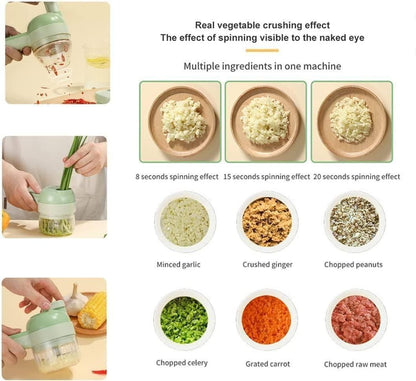 Chop, Slice & Mix in Seconds — 4 in 1 Electric Cutter