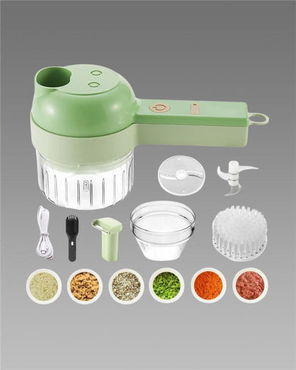 Chop, Slice & Mix in Seconds — 4 in 1 Electric Cutter